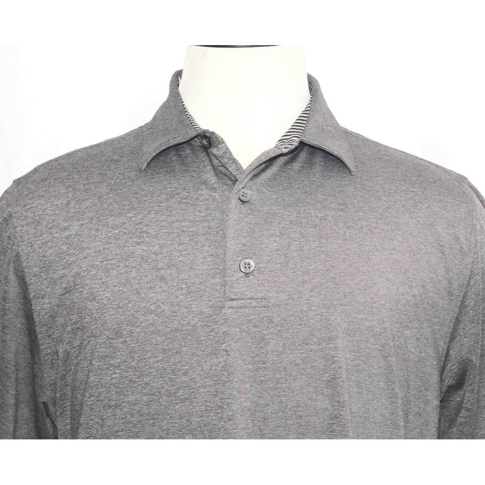 FootJoy FJ Gray Polyester Spandex Golf Polo Shirt Mens Size‎ Medium - Picture 2 of 4